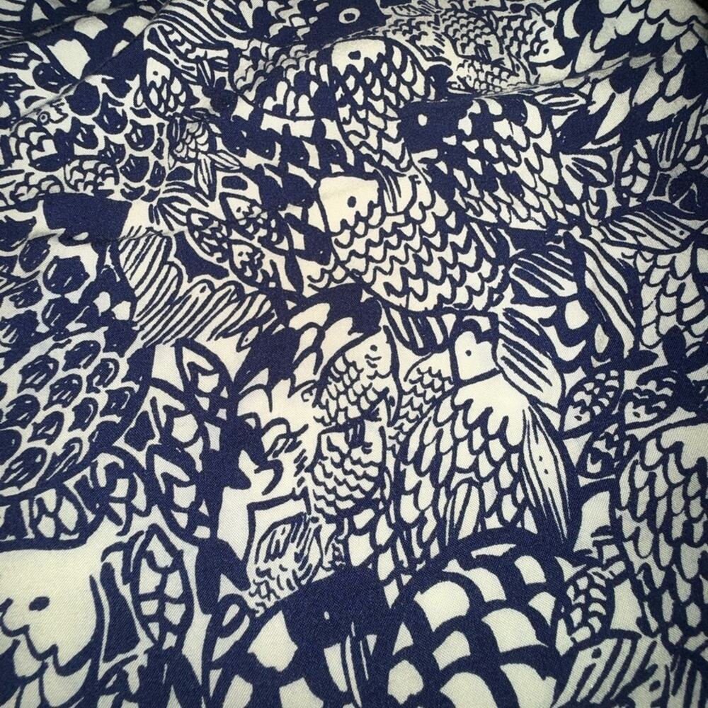 UEC LILLY PULITZER NAVY BLUE & WHITE FISH PRINT STRAPLESS JUMPSUIT SZ L - Picture 14 of 14